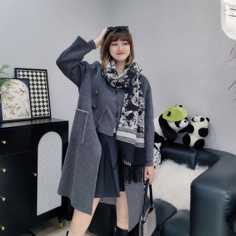 soodyoow秋冬新款加厚大衣休闲慵懒韩系百搭中长款0673