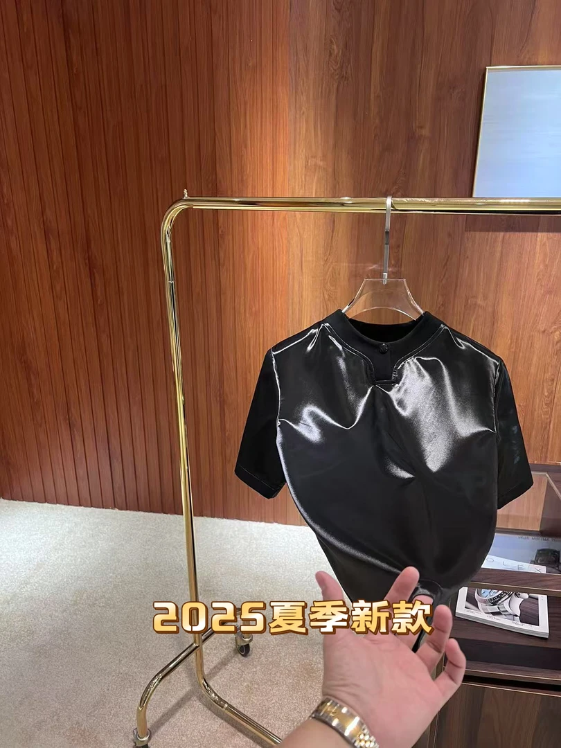 002编号高定私服小圆领男士短袖D283