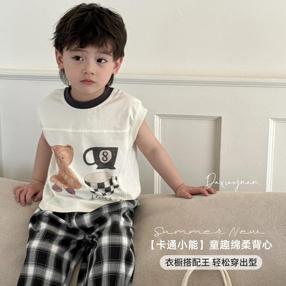 【大小卷】夏季新品童装休闲卡通背心-32835