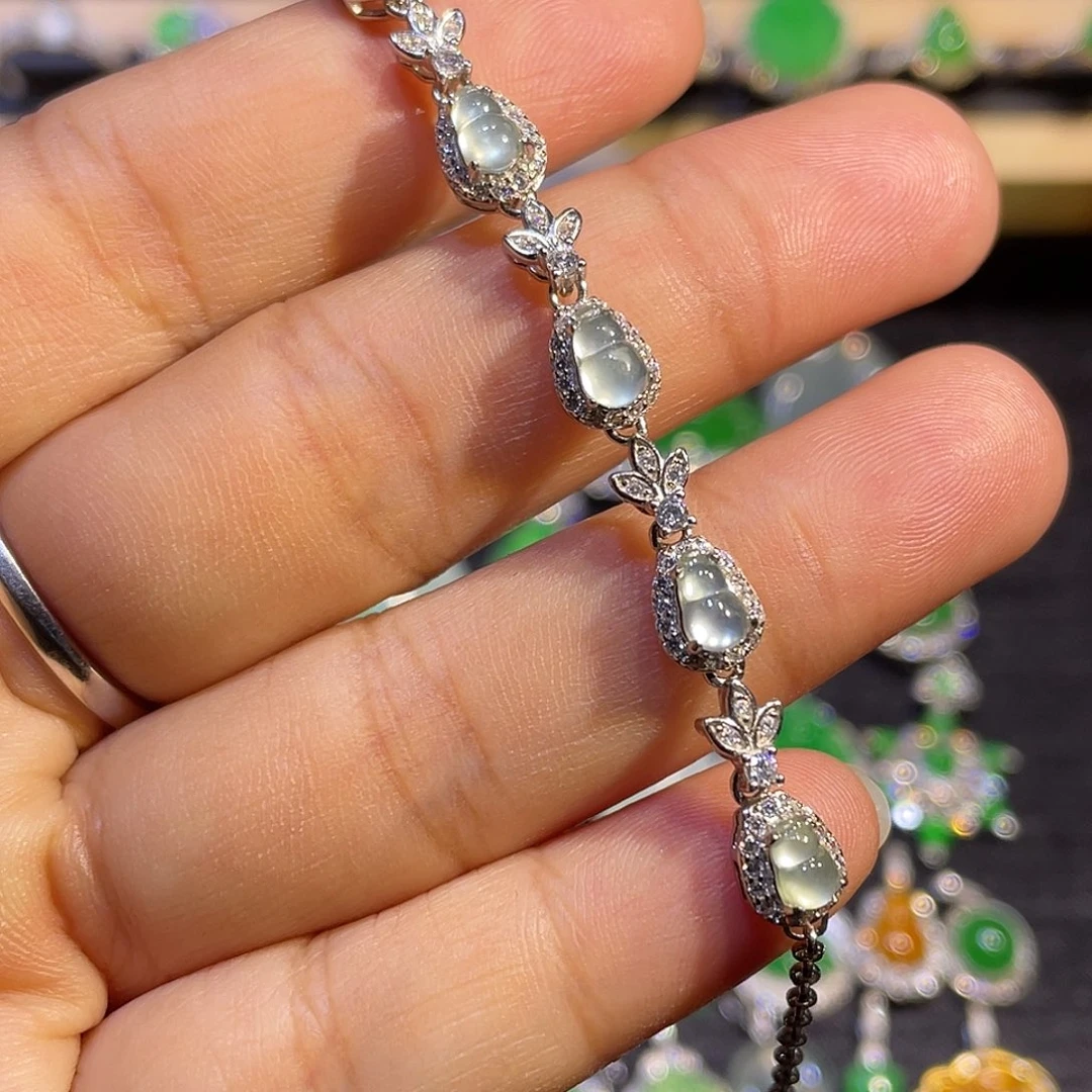 翡翠银S925镶嵌手链