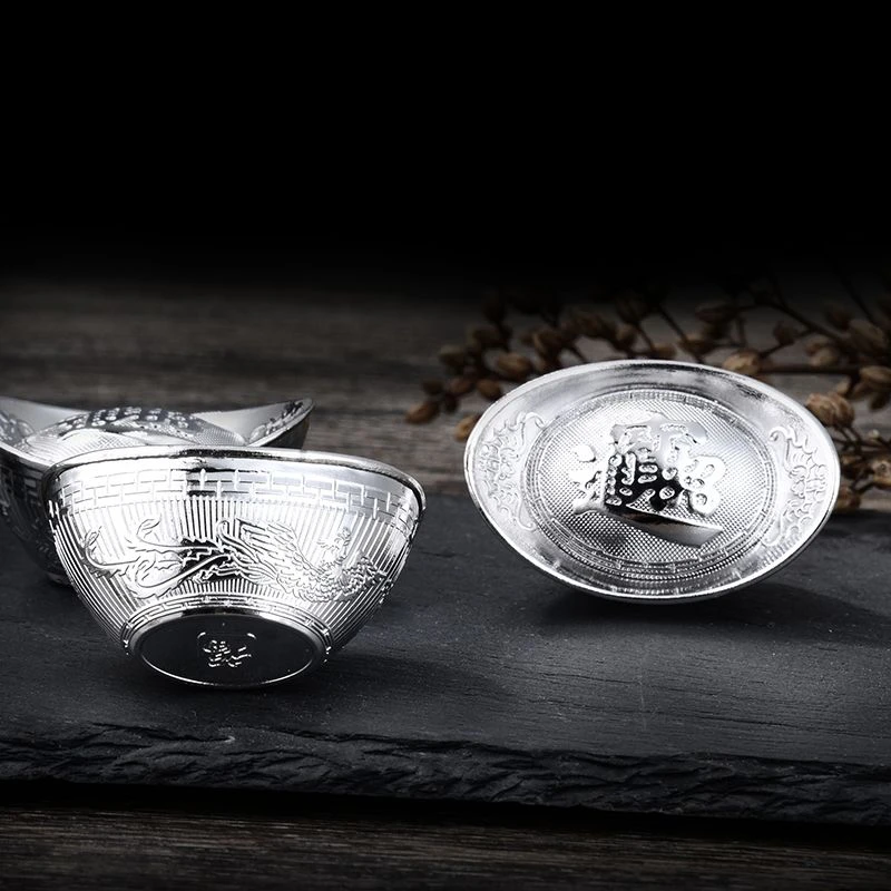 D新品带亚克力包装五福临门工艺品投资银创意礼品福禄寿喜财30g