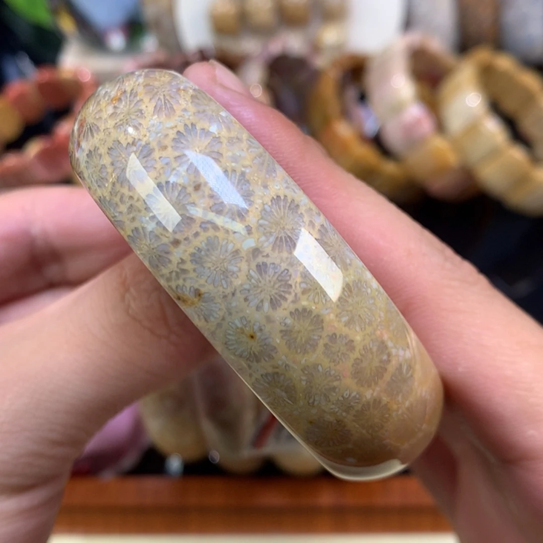 【闪购商品】颈饰未镶嵌硅化珊瑚（珊瑚玉）28号54.6圈双面雏菊