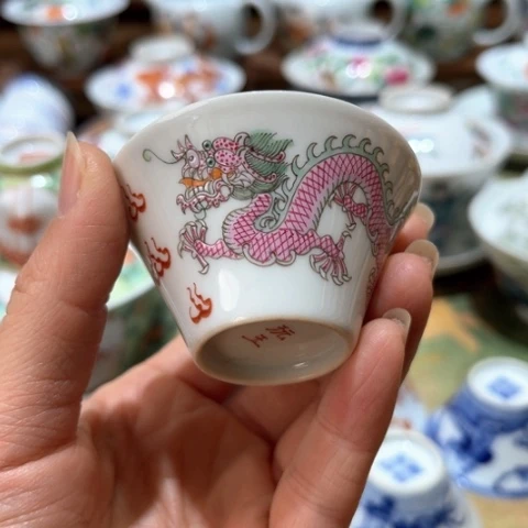 手绘茶杯盖碗壶承
