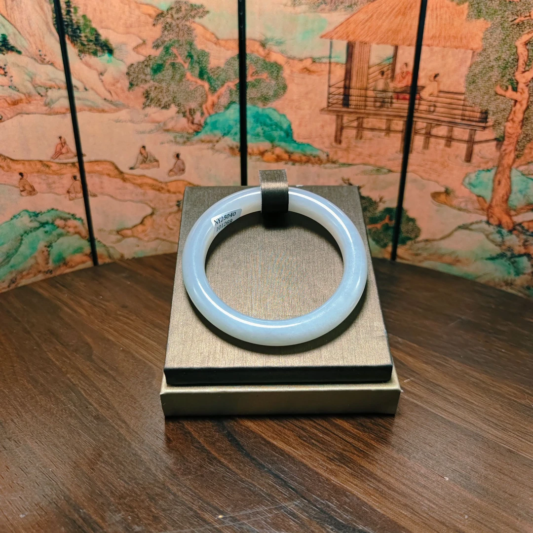 S和田玉烟紫手镯（卡57）1269