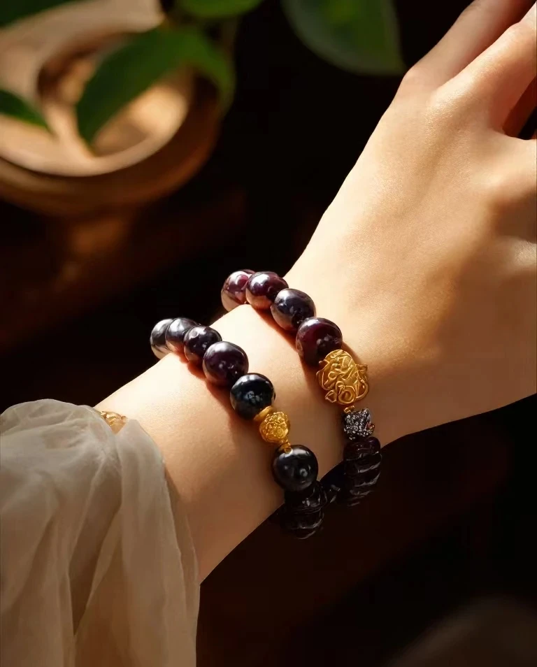 非金属木质手链 非金属木质手链手饰十八籽时尚双圈情侣手串男女