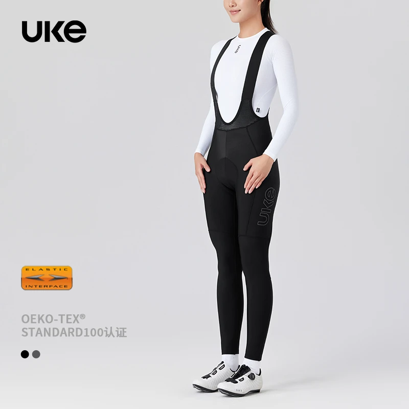 UKE女款秋冬抓绒骑行裤双箭头EIT竞技骑行长裤保暖锁温 石涅