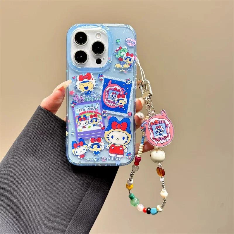 双层闪粉拓麻歌子适用16promax苹果15pro手机壳小红书iPhone14/13