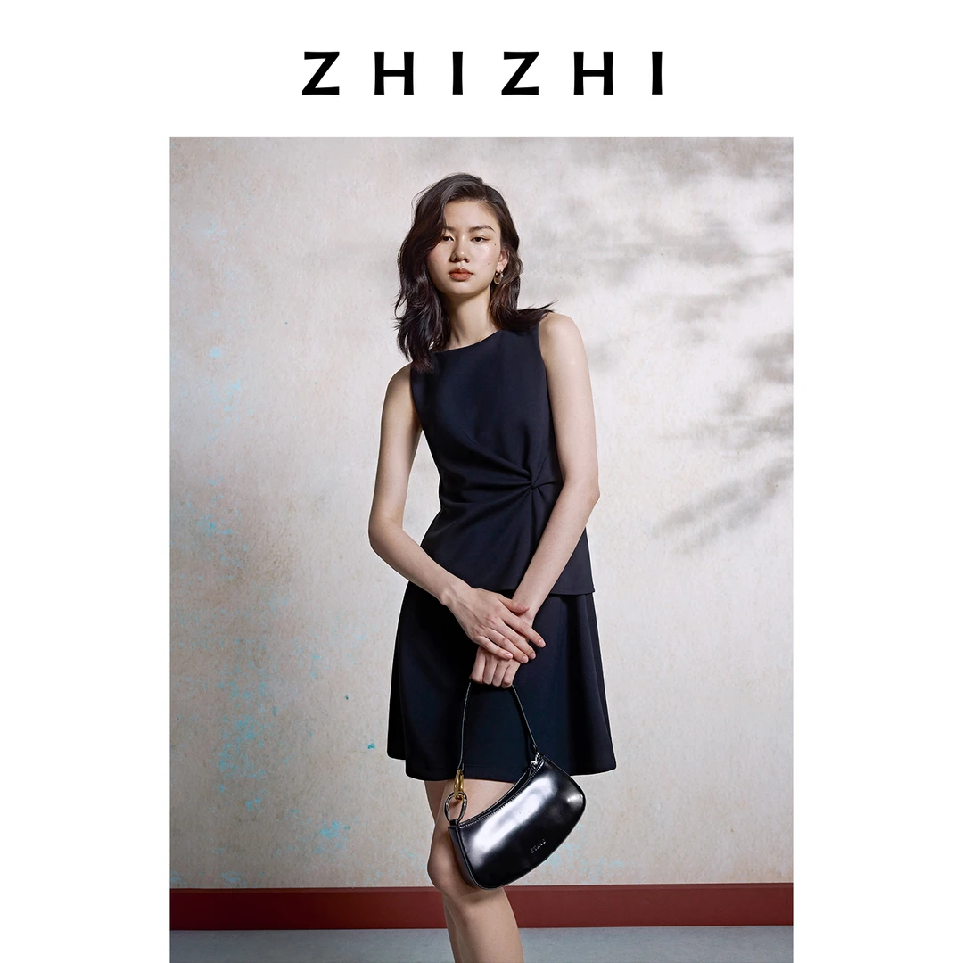 一剪梅 无袖连衣裙女2025年夏季新款职场ZZ2EMWL9041