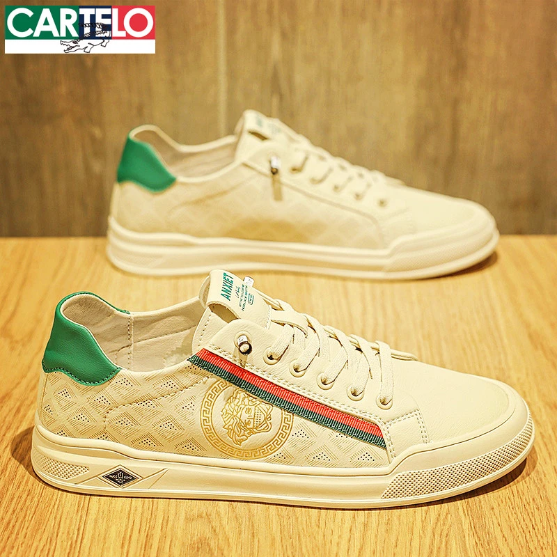 卡帝乐鳄鱼休闲板鞋男鞋秋季2025新款爆款轻奢皮质豆豆鞋男士鞋子