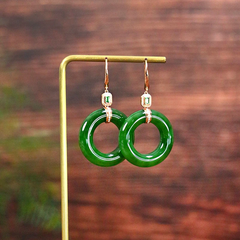 和田玉耳饰圆环【9006MK】