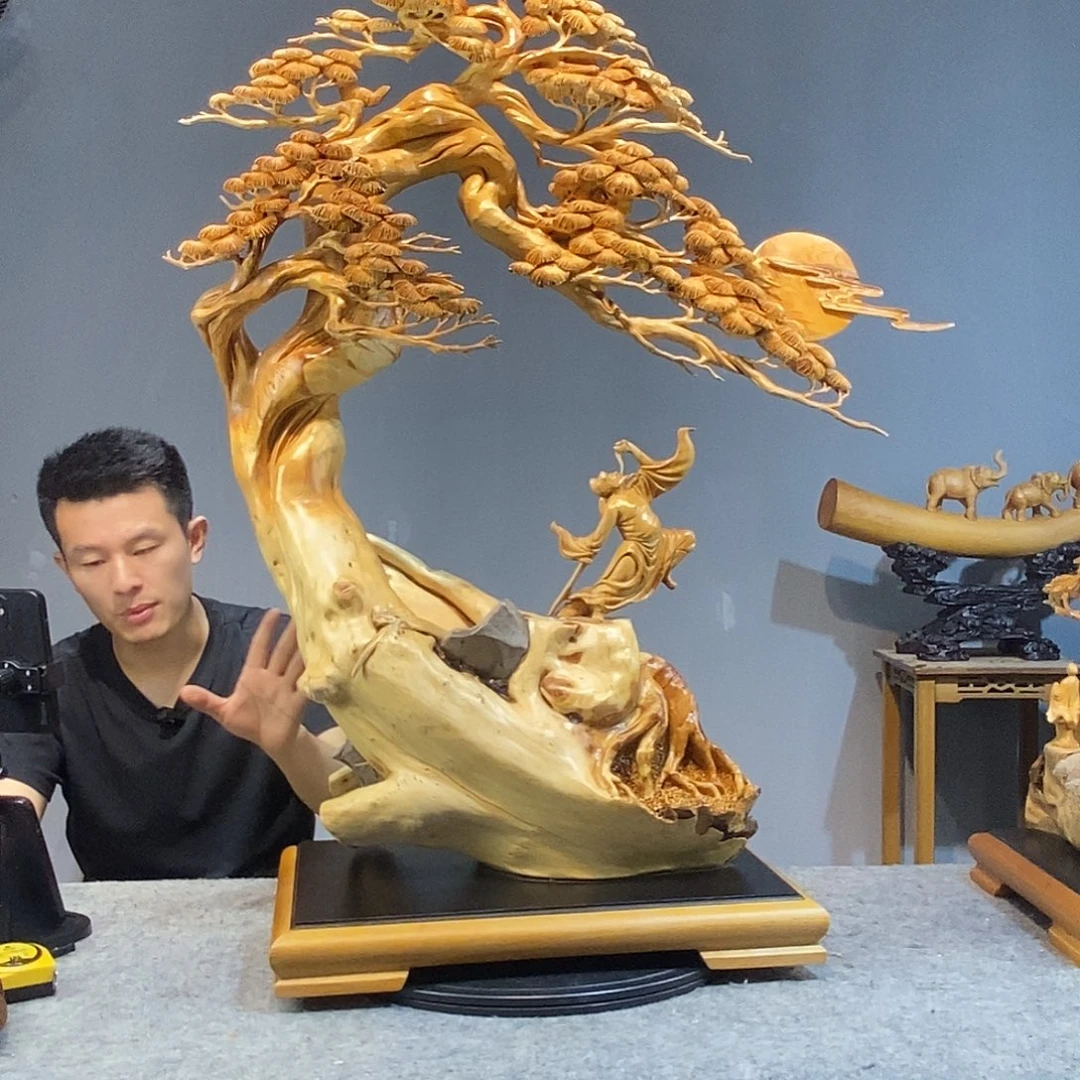 万***缘柏木木雕工艺品摆件