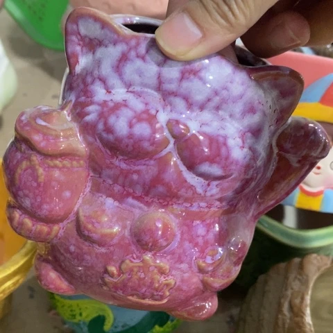 粉色招财猫31313陶瓷