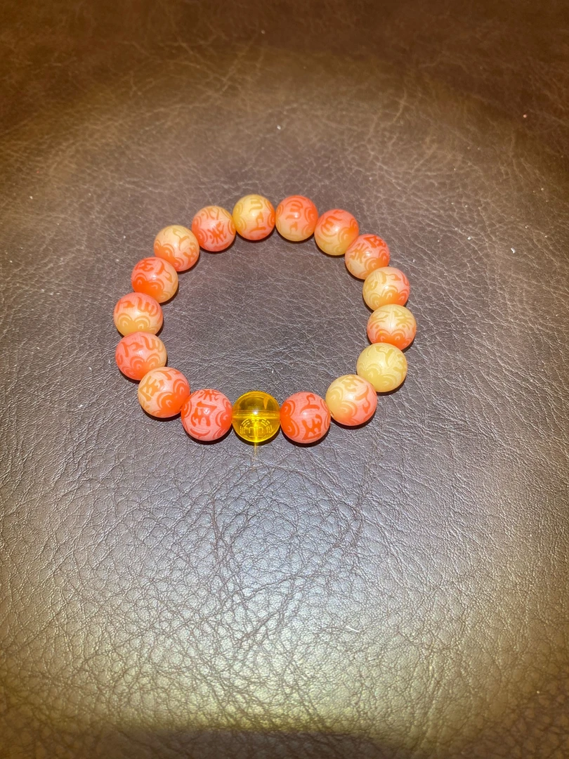 803橘子雕刻单圈菩提12mm精品手串yw803 （无礼盒）