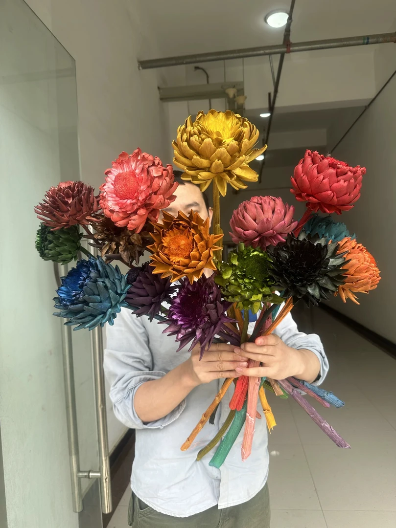 洋蓟干花雪莲花高级永生花