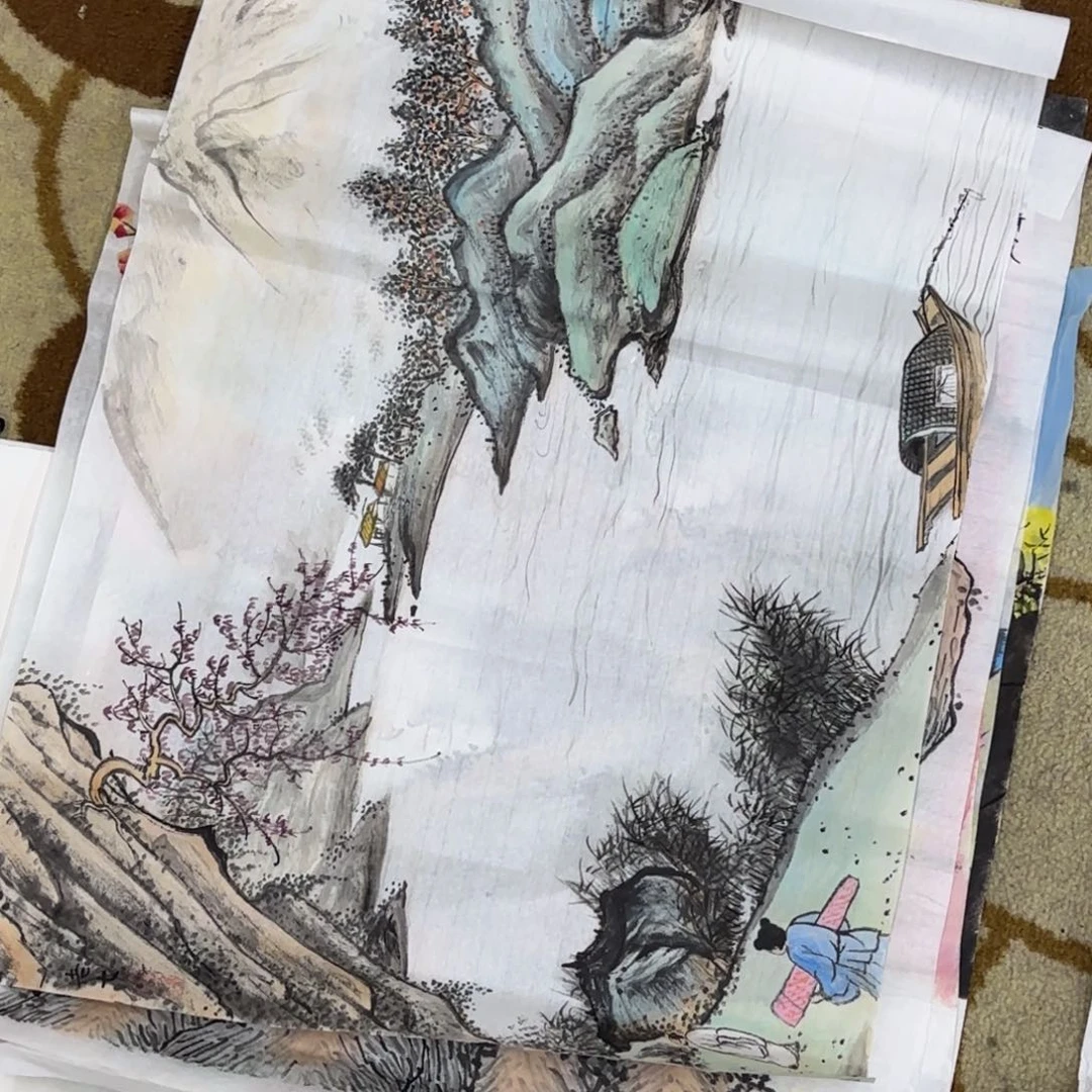 橙****国画山水作品有意义艺