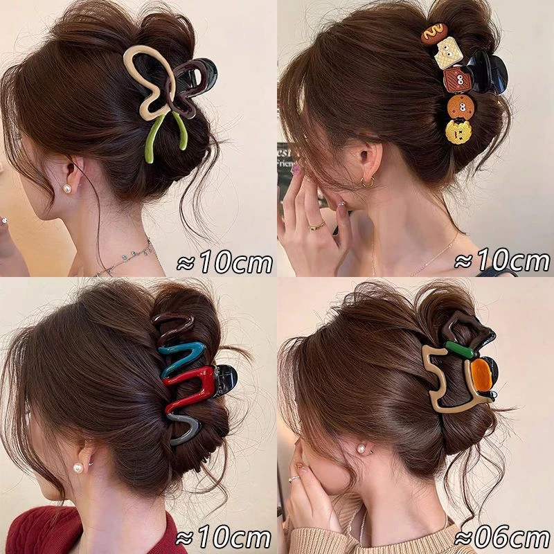 2025新款高级感撞色蝴蝶头发抓夹大号鲨鱼夹设计款发夹女发饰夹子