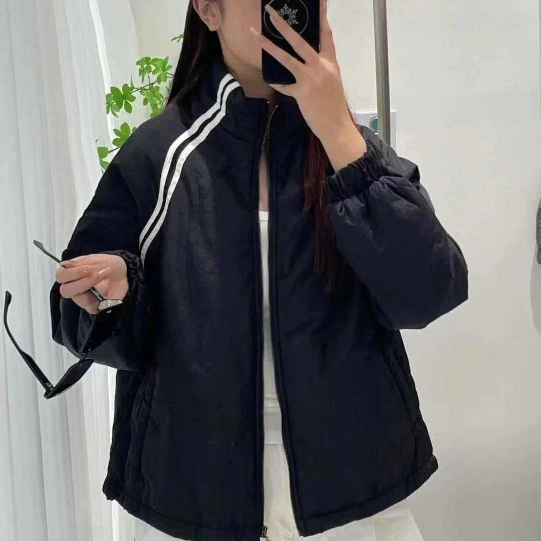 8758新款冬季休闲宽松显瘦百搭立领棉服