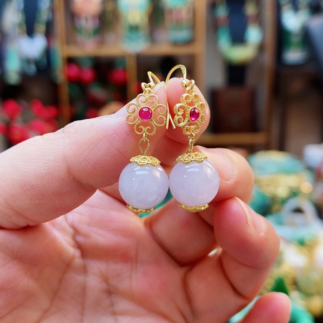 翡翠银S925镶嵌耳饰48小时鉴赏期