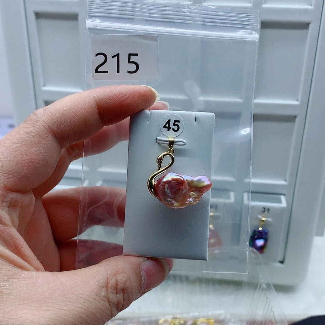 合金吊坠(不含链)淡水珍珠