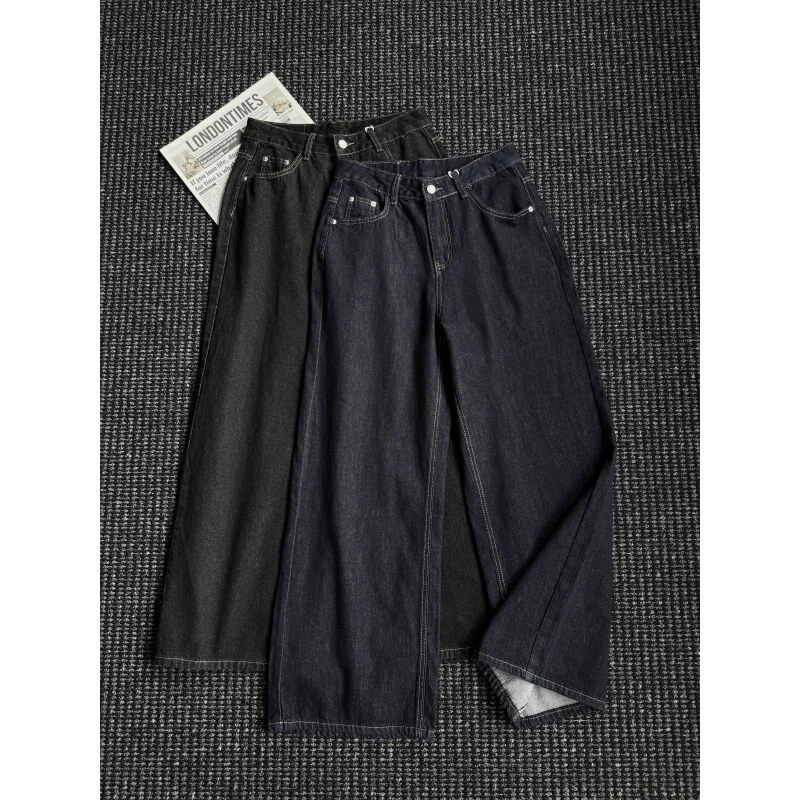 THON BERRY阔腿牛仔裤男女宽松垂感直筒休闲显瘦百搭长裤NZK023