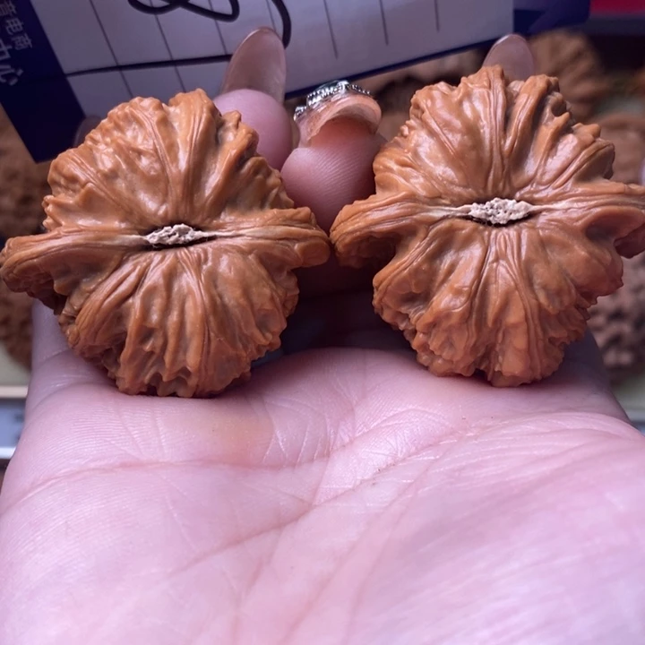 张***军桃核把件精品三角白