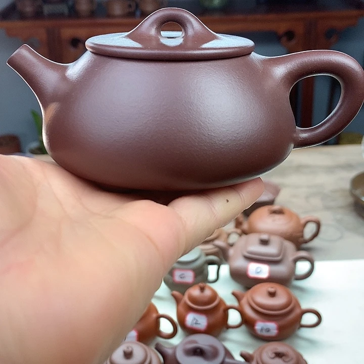 茶壶紫砂石瓢200容量紫泥