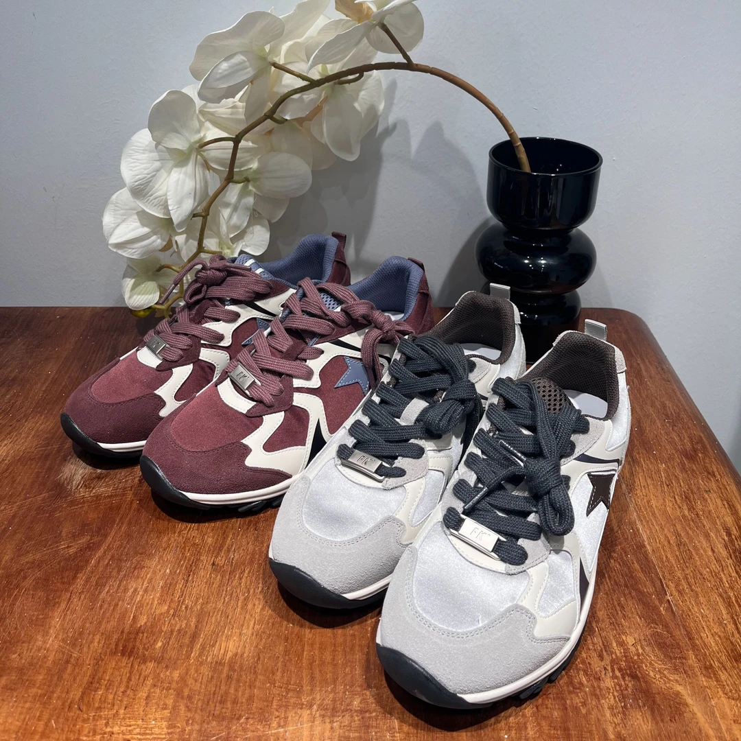 【YHH】冬季时尚百搭系带拼色软底德训鞋-YHX4138