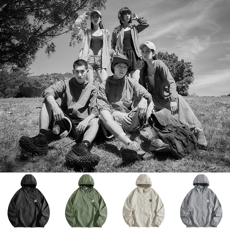 男女同款夏季防晒衣户外运动防紫外线透气薄款休闲连帽皮肤衣外套