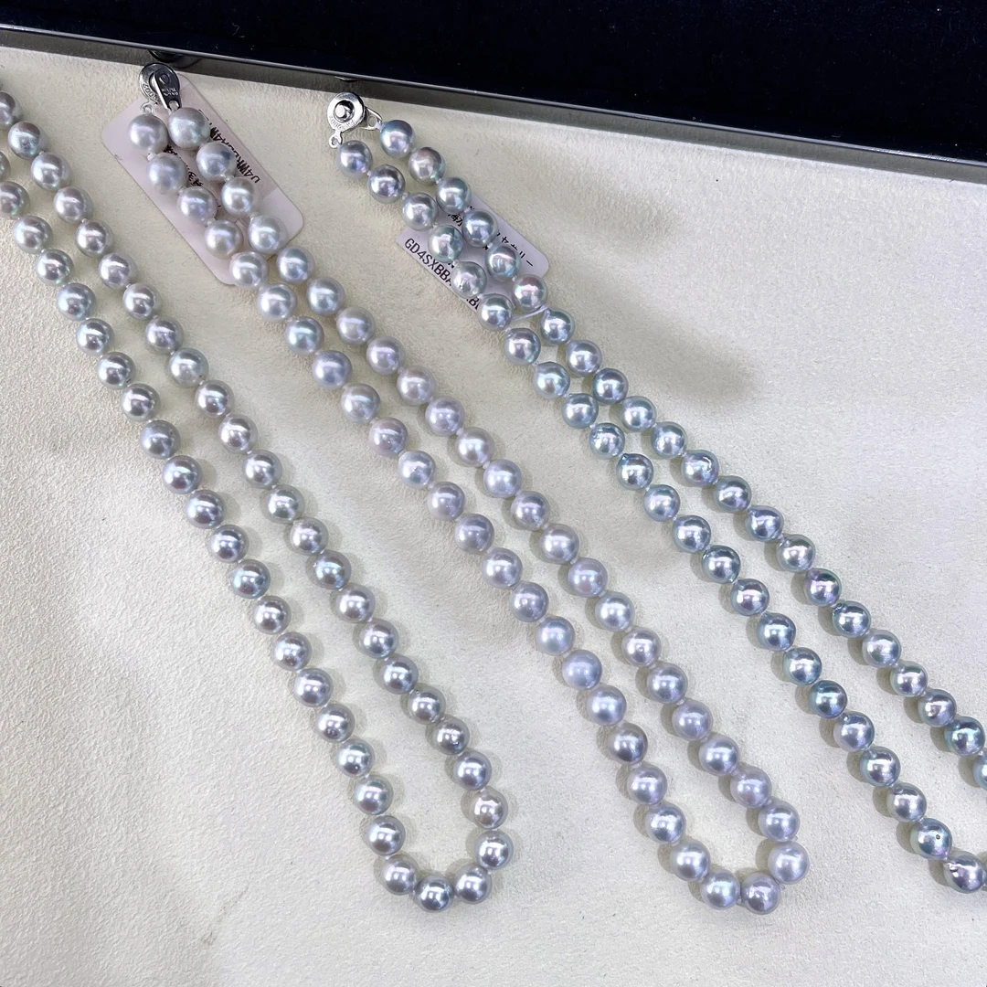 天然珍珠 海水真多麻满珠项链 8-9MM 多样性发一 R003