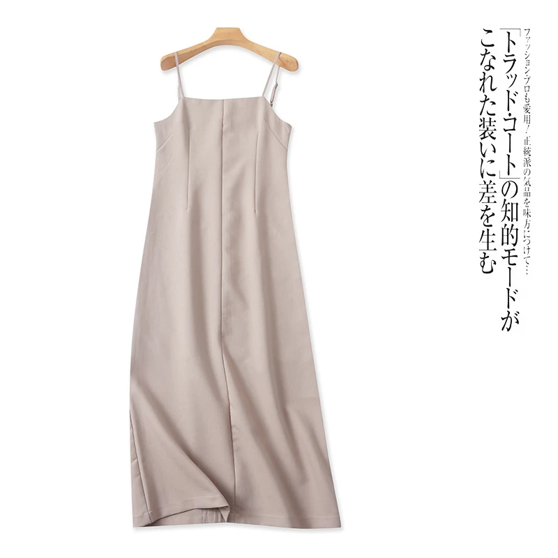 A2653外贸欧美单女士通勤风吊带裙抹胸性感显瘦长款连衣裙