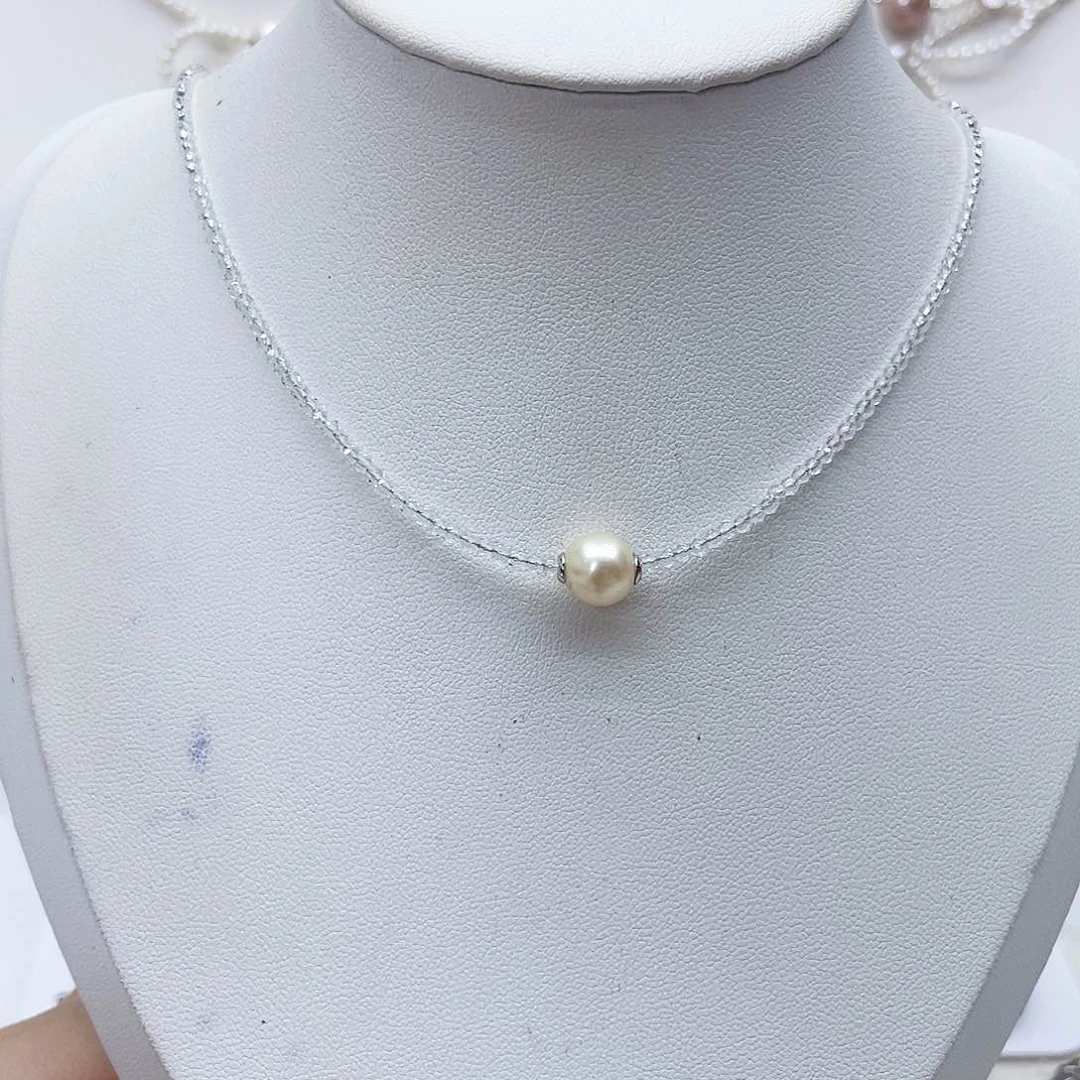 颈饰银S925镶嵌淡水珍珠