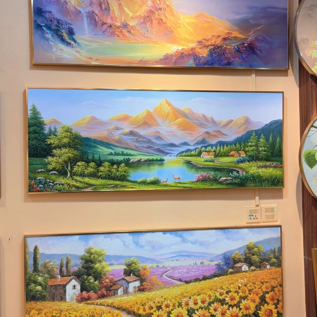 横款80*200黑框山水