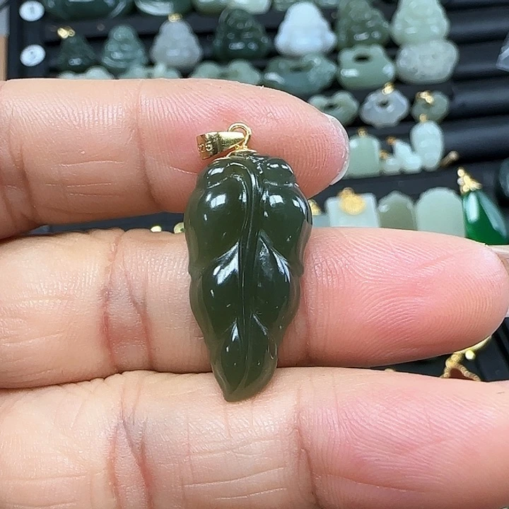 和田玉吊坠(不含链)银S925镶嵌
