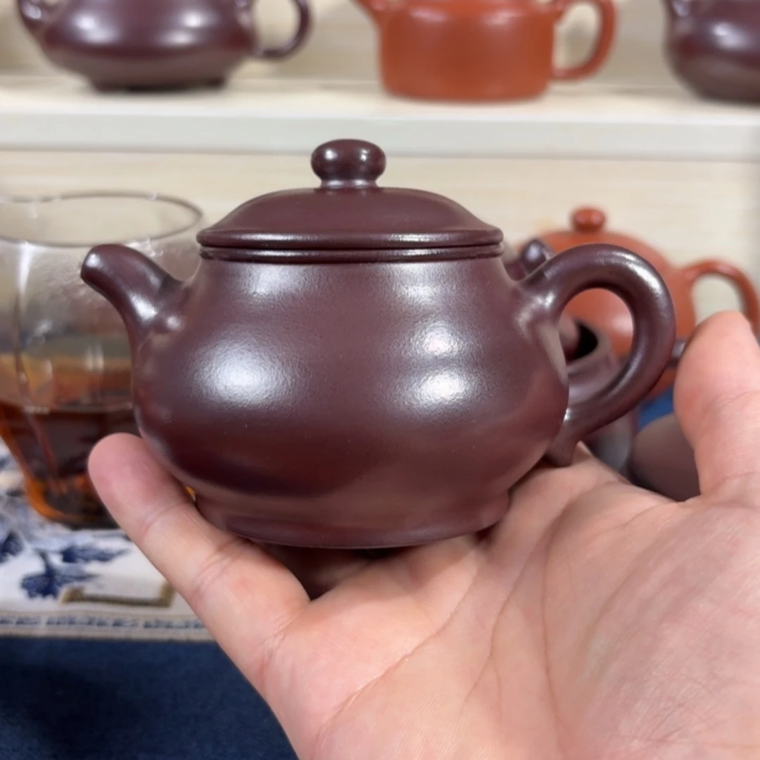 茶壶紫砂全手工高温龙血砂潘壶