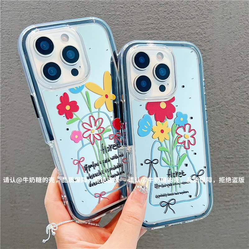 炫彩镜面适用苹果16/iPhone/华为手机壳防摔15promax爆款pura70潮