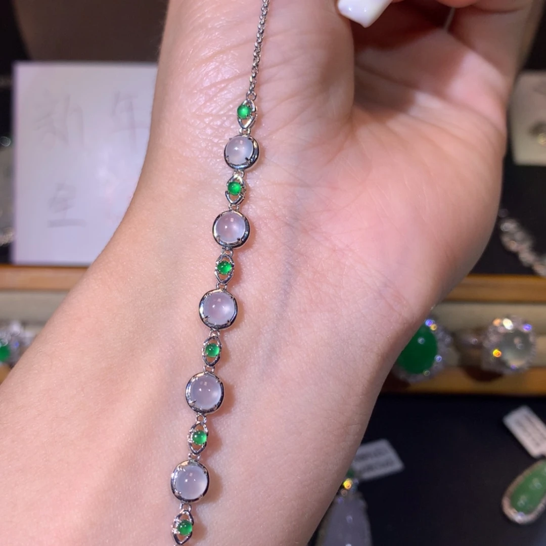 【闪购商品】翡翠吊坠(不含链)18K金镶嵌翡翠手链