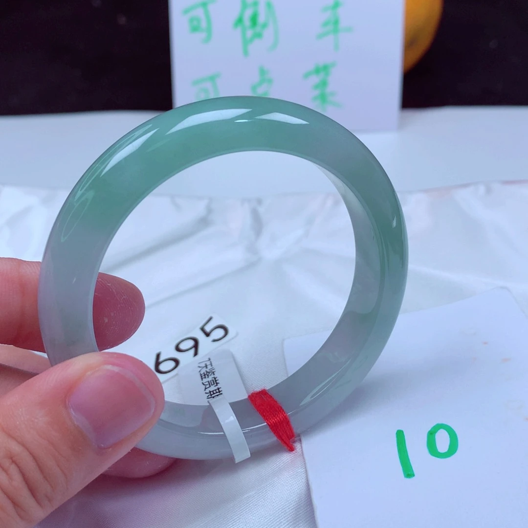 未镶嵌手镯翡翠缅甸天然A货翡翠手镯53.5