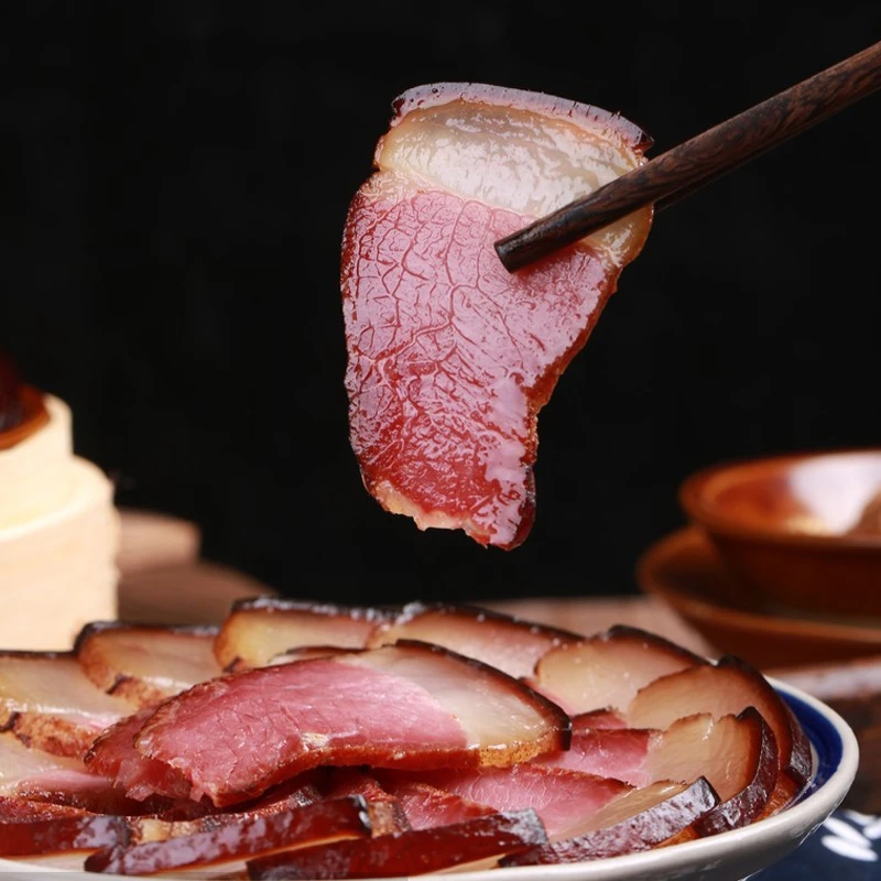 农村散养猪烟熏腊肉 免烧洗切片腊肉 赵小飞柴火五花腊肉后腿腊肉