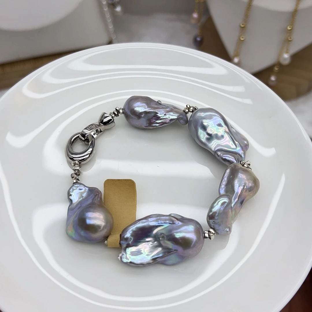 淡水珍珠耳饰银S925镶嵌