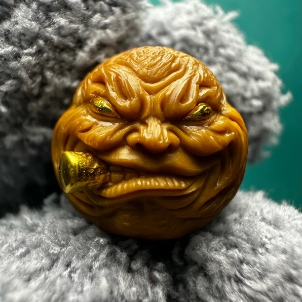 方相【烟鬼恶僧】猴头单颗雕刻镶嵌半手工精工配饰顶珠搭配手串