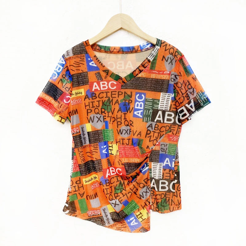 【W900  桔色英文】时尚女士上衣