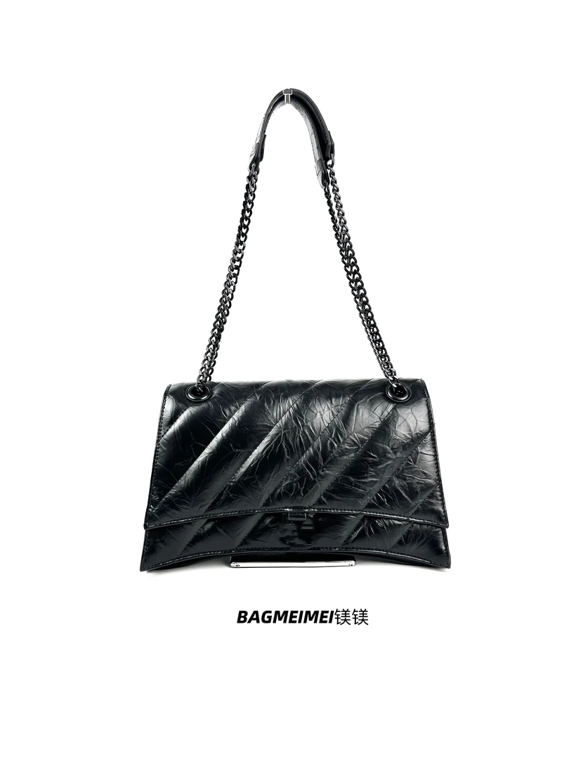 【镁镁皮具高奢系列】气质褶皱包单肩包链条包气质大容量女包
