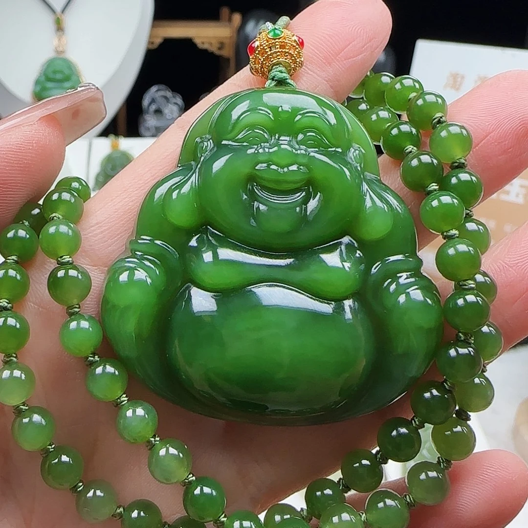 和田玉足金镶嵌颈饰50