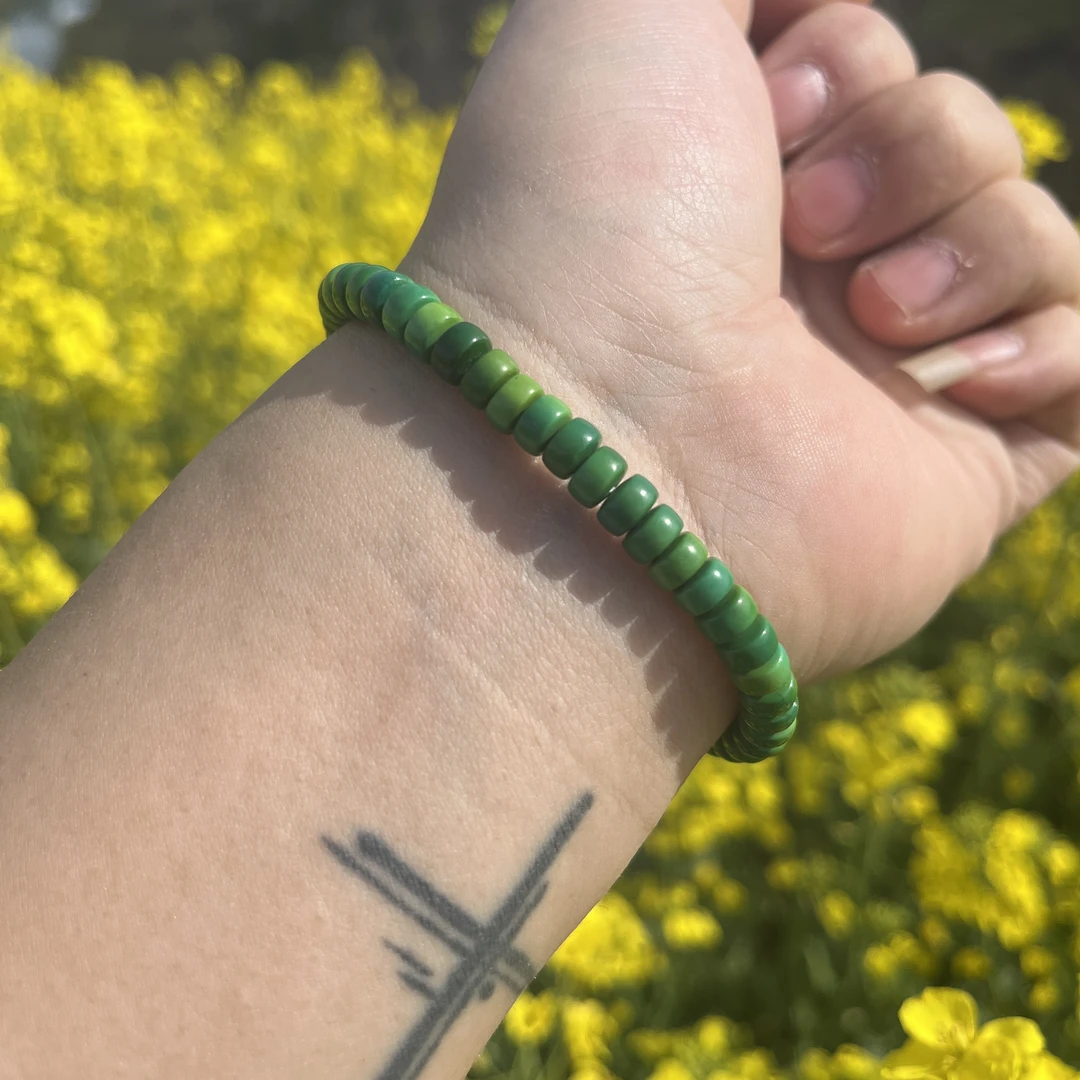 【棋松域695】卡6苹果绿药片手串