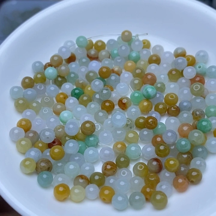 翡翠未镶嵌手链卡5冰三彩40个