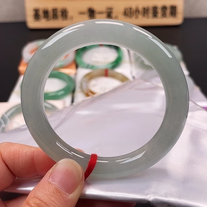 翡翠未镶嵌手镯圆条35