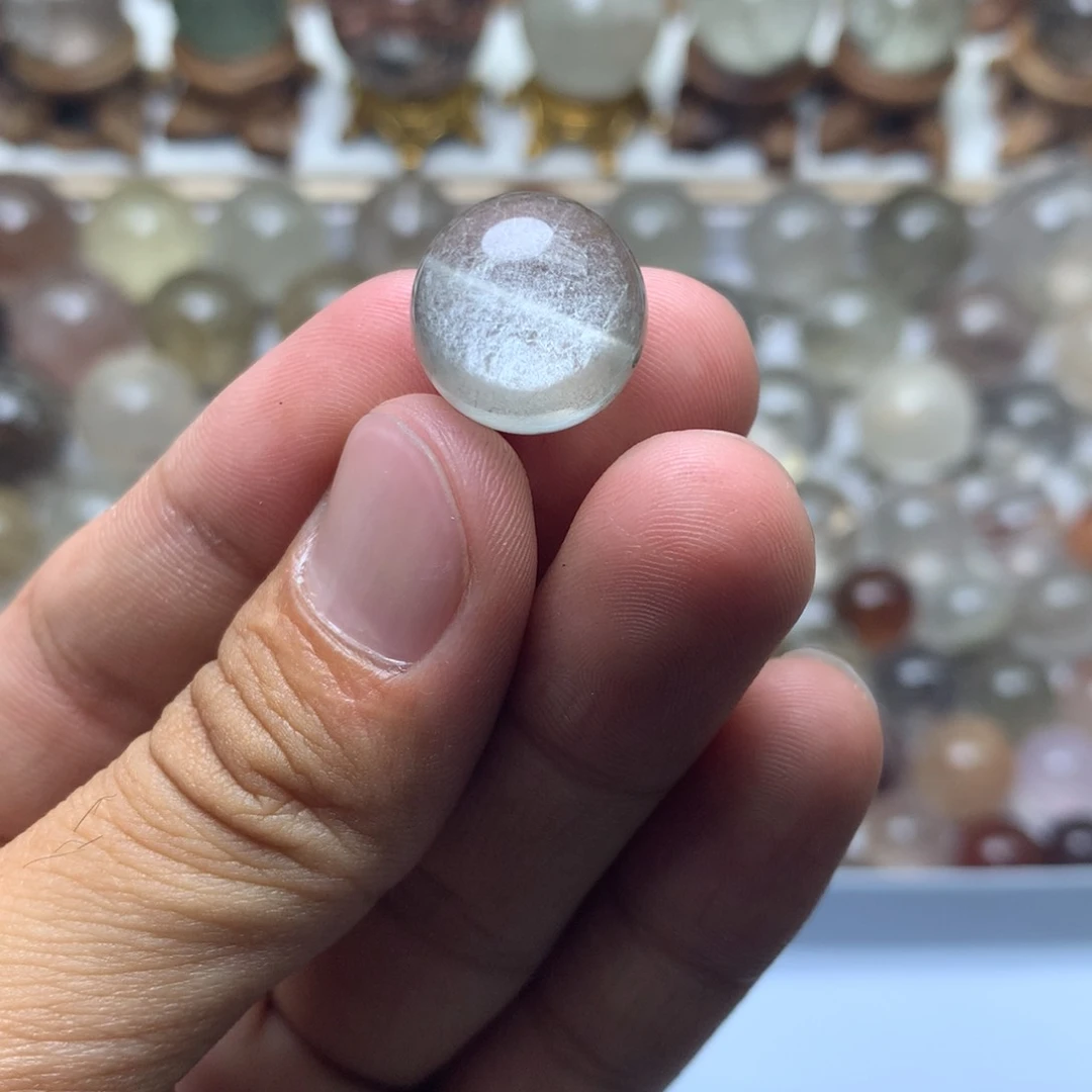 水晶珠宝半成品未镶嵌兔毛球