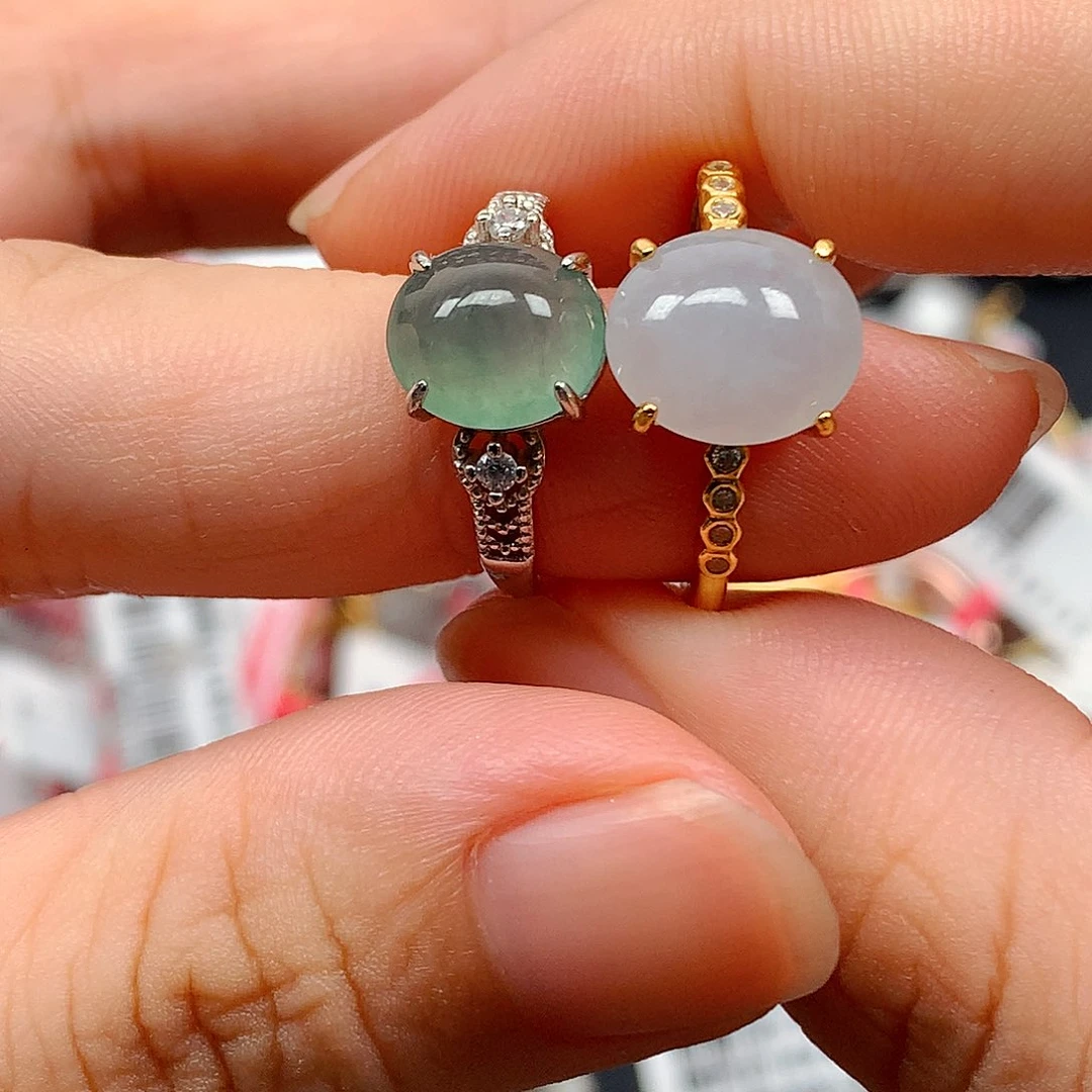 翡翠戒指银S925镶嵌