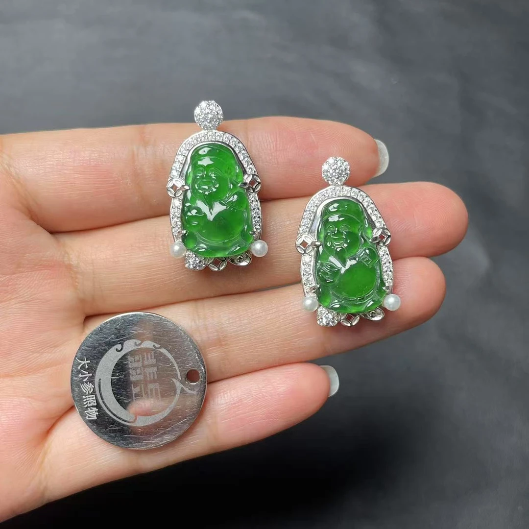 翡昱-N11-38105-719-天然A货翡翠吊坠S925银镶-多样性发其一-C