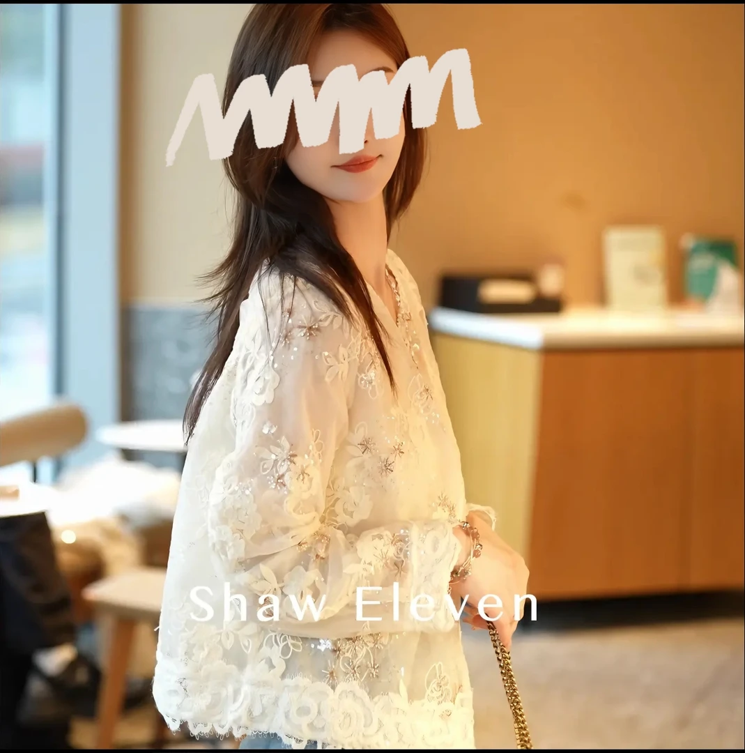 与花有约2025春装女装新款圆领绣花轻奢外套重工亮片绣花